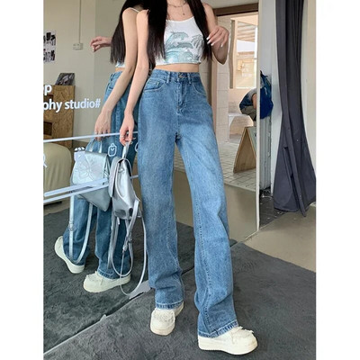 ZOENOVA Teksad Naiste laia säärega püksid Mom Femme Must Y2K Teksad Kõrge vöökohaga Naiste püksid 2023 Riietus Pantalones Spodnie Damskie