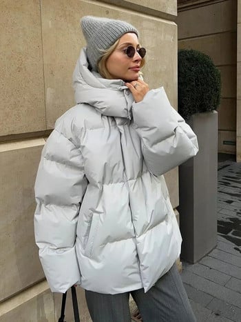 Γυναικεία καπιτονέ μπουφάν Bornladies Winter Loose Parkas Παλτό Vintage Μπουφάν ψωμιού Outwear Office Γυναικεία ζεστά βαμβακερά μπουφάν