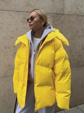 Γυναικεία καπιτονέ μπουφάν Bornladies Winter Loose Parkas Παλτό Vintage Μπουφάν ψωμιού Outwear Office Γυναικεία ζεστά βαμβακερά μπουφάν