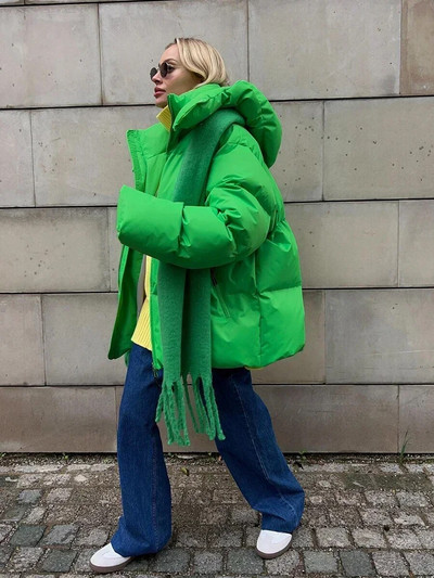 Bornladies tepitud jope Naiste talve lahtised parkmantel Vintage leivajope Kontorirõivad Naiste soojad puuvillased puhvisjoped