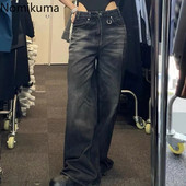 Nomikuma Pantalon Femme Sügis Talvine Lai jalg kõrge vöökoht lahtised teksad Naine Vintage tänavamood Harajuku Pantalon Pour Femme