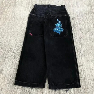 JNCO Jeans Y2K Harajuku Hip Hop Tiger Graphic Goth Ρετρό Μπλε φαρδύ τζιν παντελόνι τζιν Ανδρικό Γυναικείο γοτθικό φαρδύ παντελόνι με ψηλή μέση