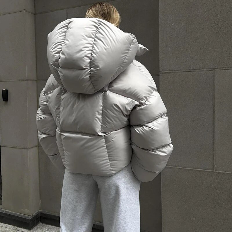 FADDISH 2024, talv naiste mood, lahtiselt tihendav, soe kapuutsiga mantel Naistele ühevärviline vabaaja pikkade varrukatega topsid ülerõivad