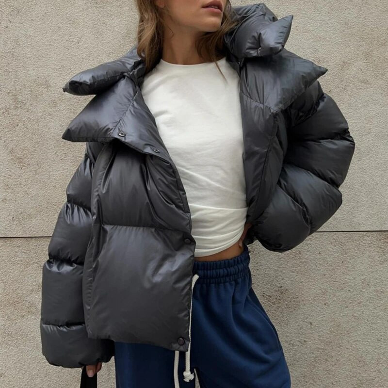 FADDISH 2024, talv naiste mood, lahtiselt tihendav, soe kapuutsiga mantel Naistele ühevärviline vabaaja pikkade varrukatega topsid ülerõivad