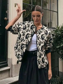 SLTNX TRAF Jesenske ženske jakne Prošivena podstavljena odjeća Topla odjeća Odjeća u trendu Ženska pamučna jakna s uzorkom životinja