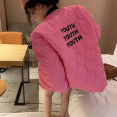Talveparka Naiste mustad lukuga jakid soe paks mantel Lühike jope Korea Tänavarõivad Ülerõivad Harajuku Riided Suured topid