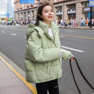 naiste sulejope Naiste mantel Lühike vatiga jakk 2023 Korea stiilis lahtine soe puuvillane polsterdatud paksendatud puuvillase polsterdatud mantel
