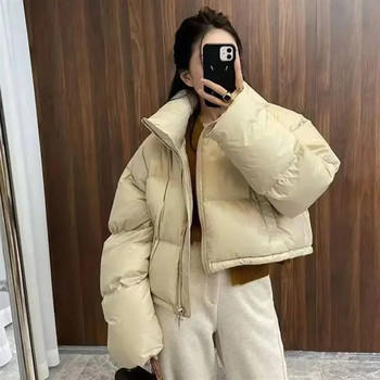 Χοντρά γυναικεία πάρκα Χειμωνιάτικα ζεστά φαρδιά φουσκωτά παλτό Βαμβακερό γιακά με επένδυση Κορεάτικα μπουφάν Μαύρα μόδα γυναικεία ρούχα