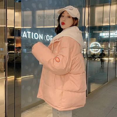 Parkas 2022 uus mood talvine soe kapuutsiga suur naiste puuvillane mantel vabaaja naiste jope paksu kirjaga naiste mantel