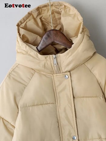 Eotvotee Χειμερινό γυναικείο μπουφάν 2022 Νέο φθινοπωρινό υπερμεγέθη παλτό με φούσκα Puffer Thicken Ζεστό πάρκα μόδας Κορέας Κομψά εξωτερικά ενδύματα