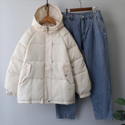 Eotvotee Χειμερινό γυναικείο μπουφάν 2022 Νέο φθινοπωρινό υπερμεγέθη παλτό με φούσκα Puffer Thicken Ζεστό πάρκα μόδας Κορέας Κομψά εξωτερικά ενδύματα