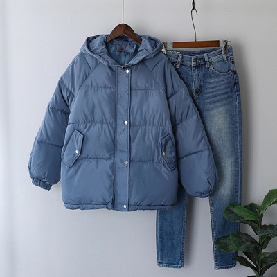 Eotvotee Χειμερινό γυναικείο μπουφάν 2022 Νέο φθινοπωρινό υπερμεγέθη παλτό με φούσκα Puffer Thicken Ζεστό πάρκα μόδας Κορέας Κομψά εξωτερικά ενδύματα