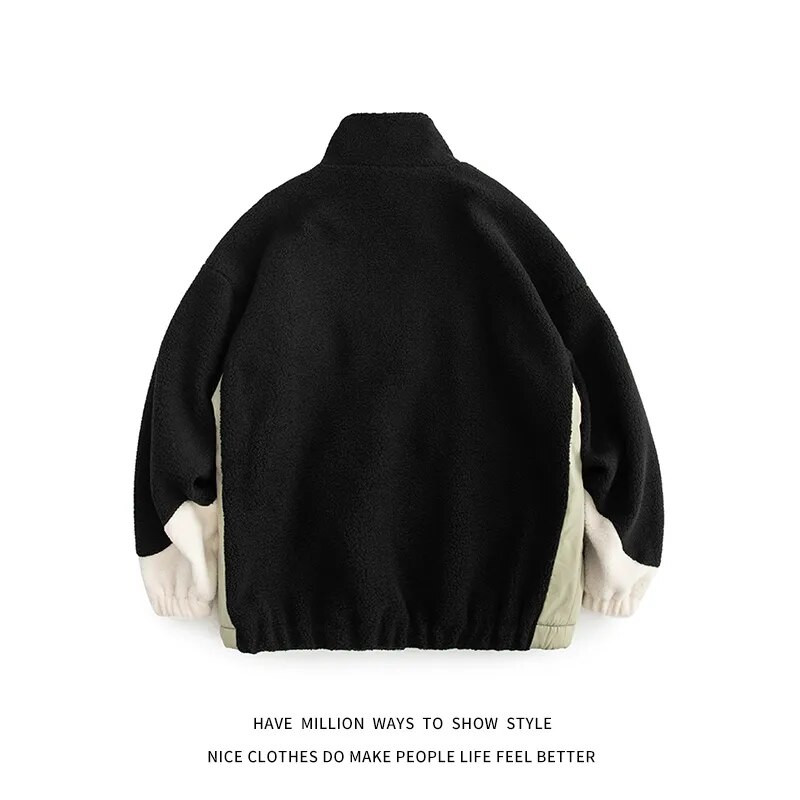 Uus saabumine Talvine lambavillast paks soe naiste treenerijope, Unisex meeste tänavarõivad, Bomber-mantli särk vabaaja šikk