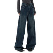 Retro tumedad laia säärega Baggy teksad Y2k sügis Uued lahtised vintage teksapüksid naistele Sirged suured püksid Sügis Y2K tänavarõivad