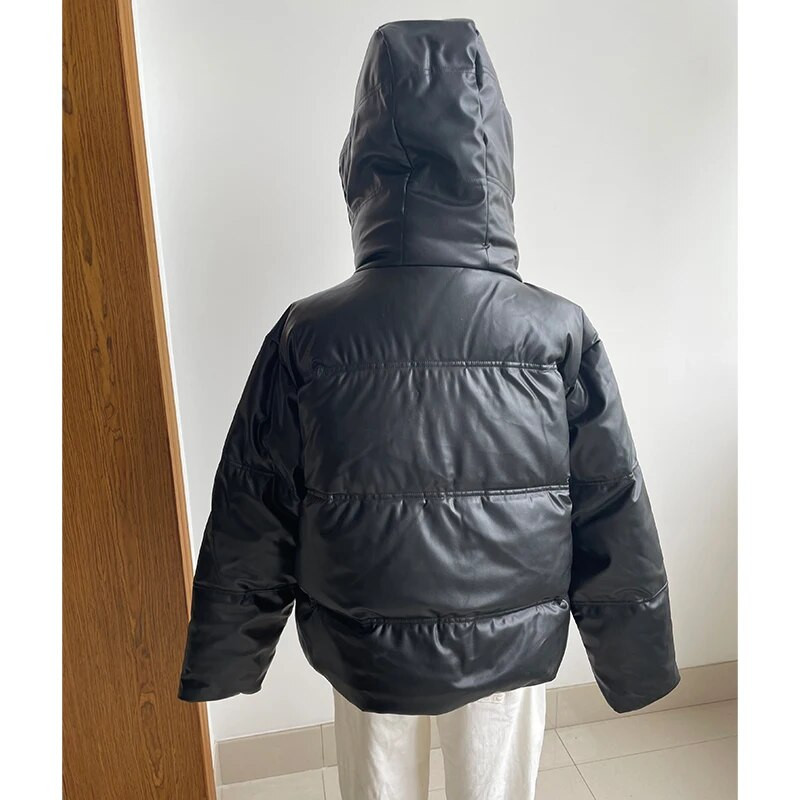 TRAF ZR talvised naiste külmamantlid naiste talvejoped 2023. aasta sooja nahast PU-parkade talvemantli reklaam naiste ülerõivad