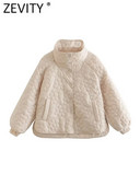 ZEVITY 2022 Ženska modna samostojeća ovratnica s cvjetnim uzorkom Pamučno podstavljena jakna Kaput Ženska gornja odjeća s džepovima Chic gornji dijelovi s gumbima CT2761