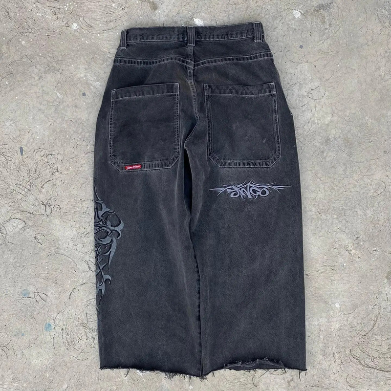 Y2K teksad Hip Hop Retro pealuu tikandid Baggy teksad mustad püksid mehed naised uued harajuku gooti kõrge vöökohaga püksid tänavarõivad