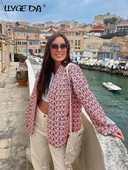 Elegantne trükitud soe naiste mantel pikkade varrukatega 2023. aasta sügistalvejoped Naistele, eest avatud tasku puuvillane tänavarõivaste jakk, daam