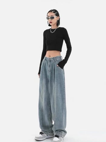 2022 Winter Y2k Fashion Women Harajuku Jeans Wide Leg Punk Loose Casual Denim Cargo Παντελόνι Φαρδύ Streetwear Long Trousers Tide