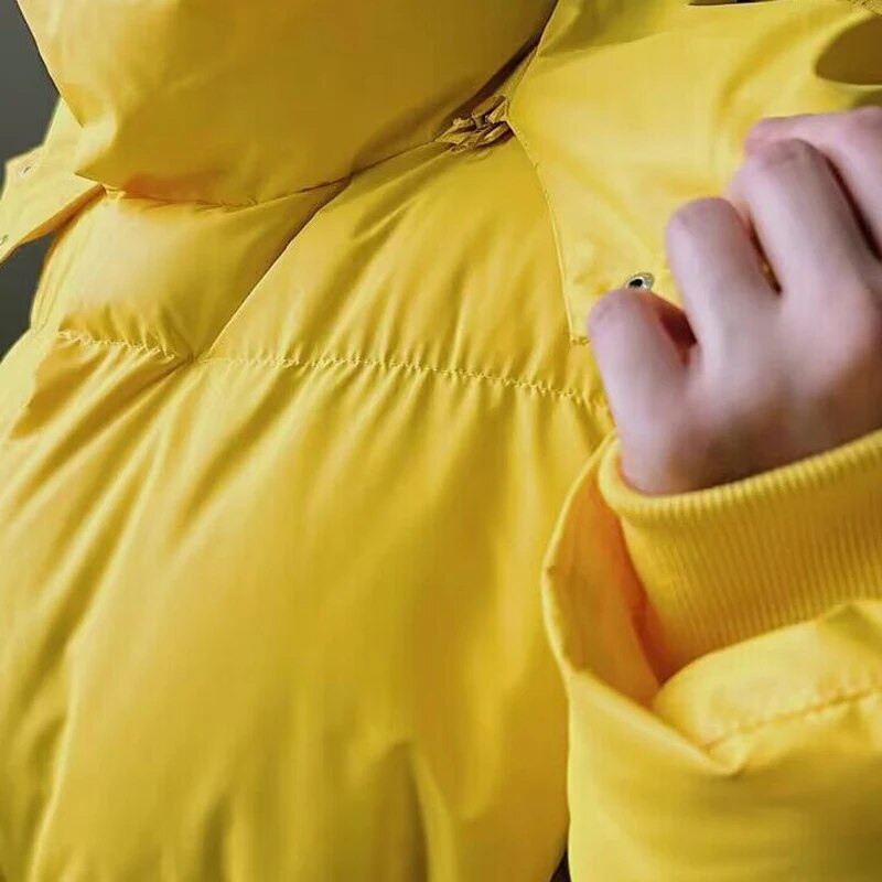 FADDISH Visokokvalitetna zimska ženska modna 2024. široka debela jakna s kapuljačom i patentnim zatvaračem Ženska jednobojna ležerna gornja odjeća s toplim džepovima