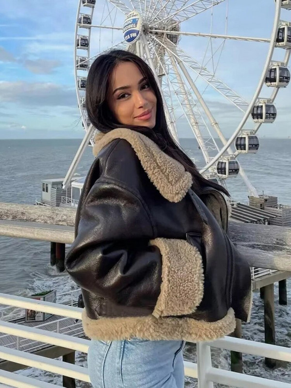 Cashmere Locomotive jakid Naiste lahtised pikkade varrukatega tõmblukud paksud mantlid sügistalv vintage soe naiste lühike jope mantel