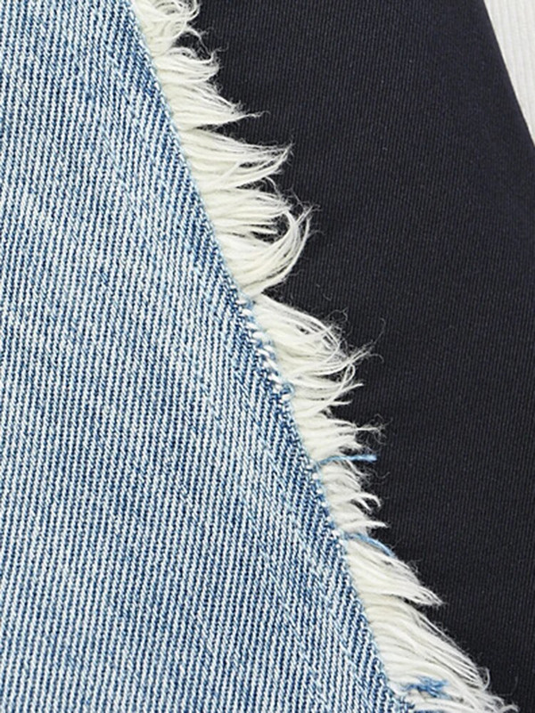 [EAM] Kõrge vöökoht Sinine Denim Värv-plokk Burr laia säärega teksad Uued lahtised naiste püksid Mood Mõõna kevad Sügis 2023 17A8861