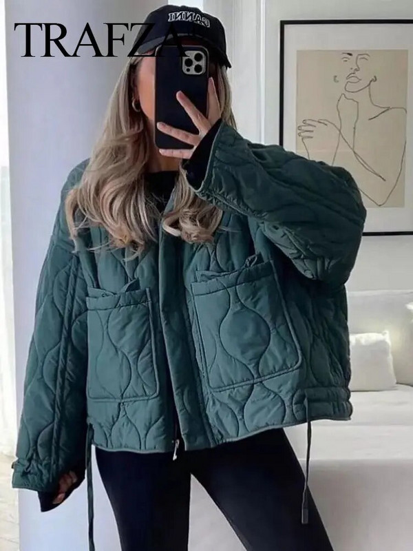 TRAFZA Ženske modne zimske kapute 5 boja Jakne sa samostojećim ovratnikom Ženske s velikim džepovima Visoka ulična gornja odjeća Mujer kaputi