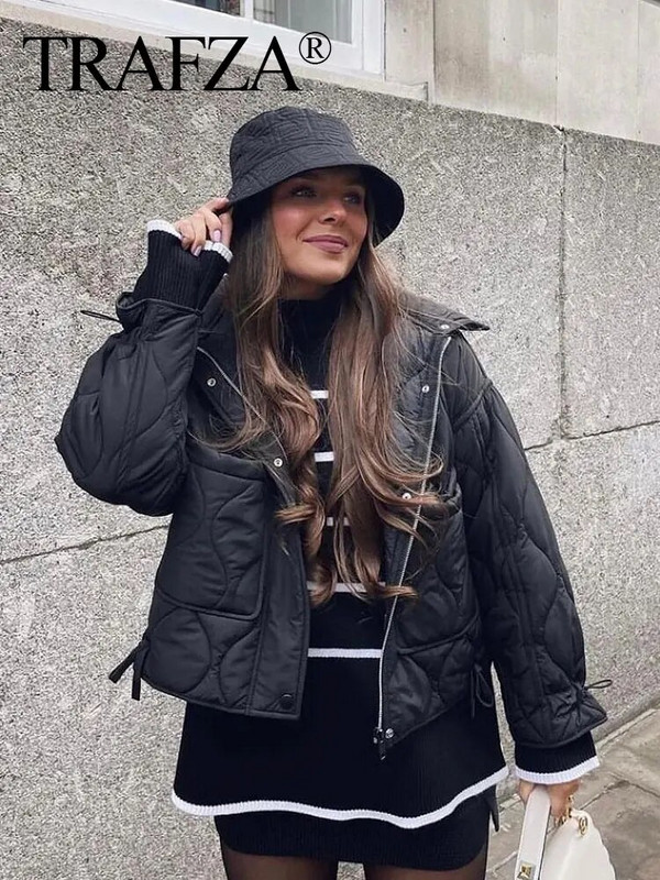 TRAFZA Ženske modne zimske kapute 5 boja Jakne sa samostojećim ovratnikom Ženske s velikim džepovima Visoka ulična gornja odjeća Mujer kaputi