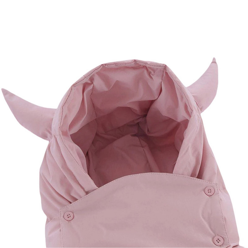 Naiste Devil Horn puhvis jakk Talvine soe tepitud mantel pikkade varrukatega lukuga ja kapuutsiga välisrõivad