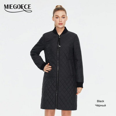 MIEGOFCE 2023 kevad-sügis uus kvaliteetne keskmise pikkusega naiste mantel pikkade varrukatega naiste Parka sport vabaaja tepitud jope C23631