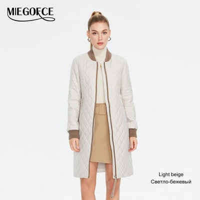 MIEGOFCE 2023 kevad-sügis uus kvaliteetne keskmise pikkusega naiste mantel pikkade varrukatega naiste Parka sport vabaaja tepitud jope C23631