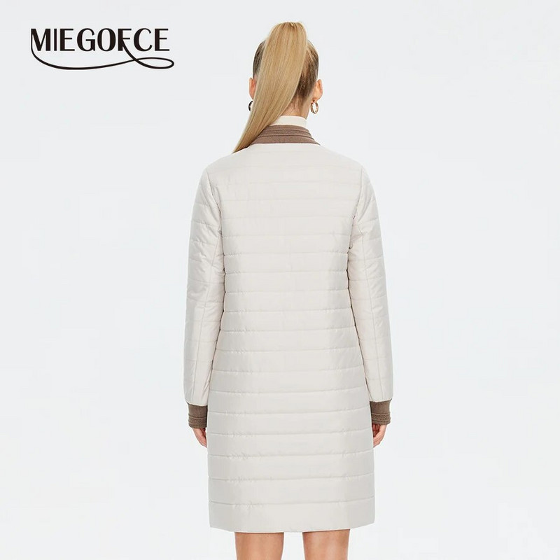 MIEGOFCE 2023 kevad-sügis uus kvaliteetne keskmise pikkusega naiste mantel pikkade varrukatega naiste Parka sport vabaaja tepitud jope C23631