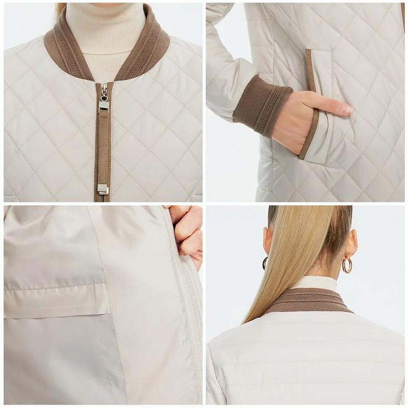 MIEGOFCE 2023 kevad-sügis uus kvaliteetne keskmise pikkusega naiste mantel pikkade varrukatega naiste Parka sport vabaaja tepitud jope C23631