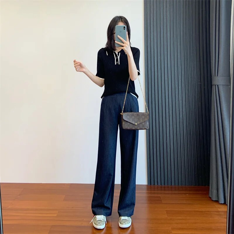 Moodsad naiste teksad 2023, uued kevadised sirged vabaaja teksapüksid, vintage pikad püksid, kitsad laiad püksid, kottis mitmekülgsed teksad