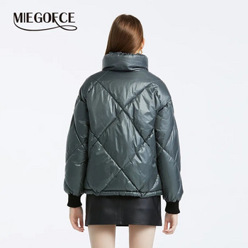 MIEGOFCE 2023 Φθινόπωρο Χειμώνας Γυναικείο παλτό Απλό στυλ Αντιανεμικό Stand-Up γιακά μπουφάν με Raglan μανίκια Γυναικεία Parka D512