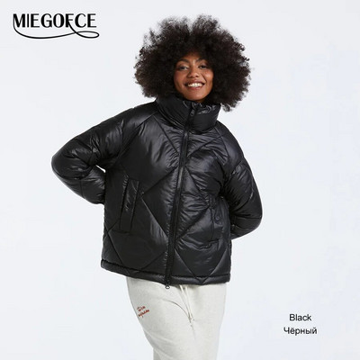 MIEGOFCE 2023 Φθινόπωρο Χειμώνας Γυναικείο παλτό Απλό στυλ Αντιανεμικό Stand-Up γιακά μπουφάν με Raglan μανίκια Γυναικεία Parka D512