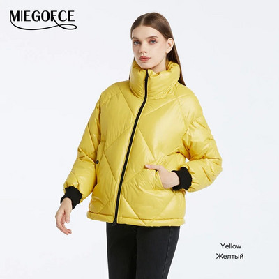 MIEGOFCE 2023 Φθινόπωρο Χειμώνας Γυναικείο παλτό Απλό στυλ Αντιανεμικό Stand-Up γιακά μπουφάν με Raglan μανίκια Γυναικεία Parka D512