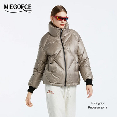 MIEGOFCE 2023 Φθινόπωρο Χειμώνας Γυναικείο παλτό Απλό στυλ Αντιανεμικό Stand-Up γιακά μπουφάν με Raglan μανίκια Γυναικεία Parka D512