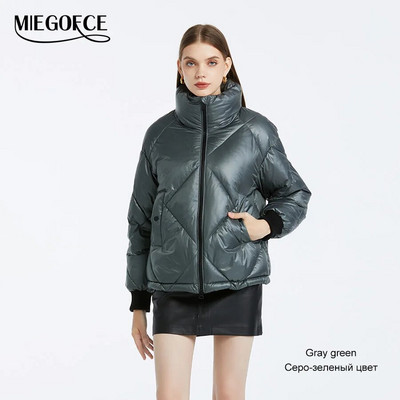 MIEGOFCE 2023 Φθινόπωρο Χειμώνας Γυναικείο παλτό Απλό στυλ Αντιανεμικό Stand-Up γιακά μπουφάν με Raglan μανίκια Γυναικεία Parka D512