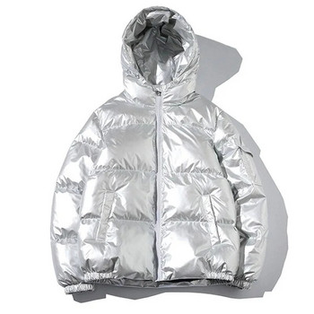Дамско пухено палто Зимни паркове с качулка 2022 г. Модни лъскави водоустойчиви свободни удебелени топли памучни якета Горно облекло M-5XL