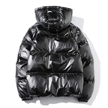 Γυναικείο παλτό χειμωνιάτικο κουκούλα πάρκα 2022 μόδας γυαλιστερό αδιάβροχο χαλαρό, ζεστό βαμβακερό τζάκετ έξω από M-5XL