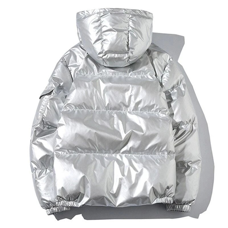 Sieviešu mētelis ziemas mētelis ar kapuci, 2022. gada modes spīdīgs ūdensizturīgs brīvs, biezs, silts kokvilnas jaka, virsdrēbes M-5XL
