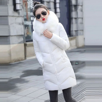 5XL 6XL Γυναικείο χειμερινό παλτό μεγάλου μεγέθους Πάρκα με μεγάλη γούνα Χειμερινό παλτό με κουκούλα Γυναικείο λεπτό χειμωνιάτικο μπουφάν για γυναίκες Ζεστά μακριά πάρκα
