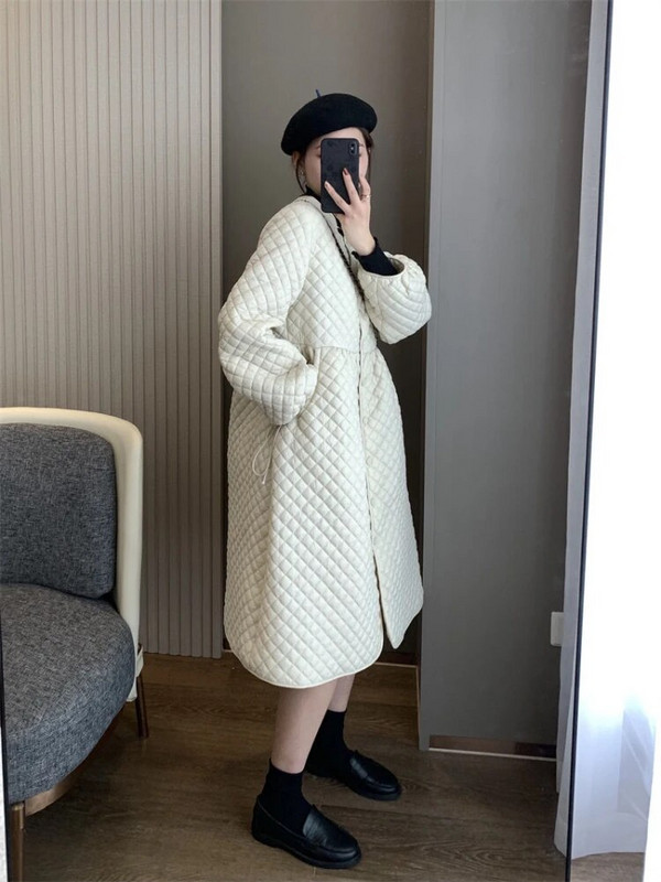 2023. aasta sügistalvised naiste jakid naistele, ülikuum, pikk mantel, must lahtine, soe park, ruuduline top vabaaja tepitud mantlid naistele