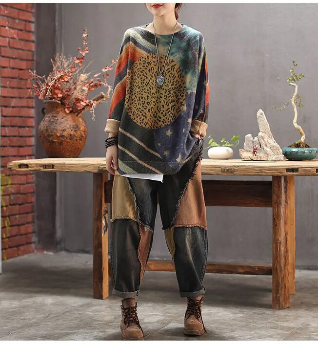 Kevadised naiste kõrge vöökohaga retrohaaremipüksid teksad 2023, uus vabaaja mood Harajuku puuvillased püksid, laia säärega redis