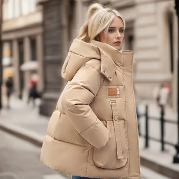 2023 Νέα Χειμερινά Παλτό Γυναικεία Πάρκα Γυναικεία Πουπουλένια Βαμβακερά Μπουφάν Πανωφόρι με κουκούλα Χοντρό ζεστό αντιανεμικό casual φοιτητικό παλτό