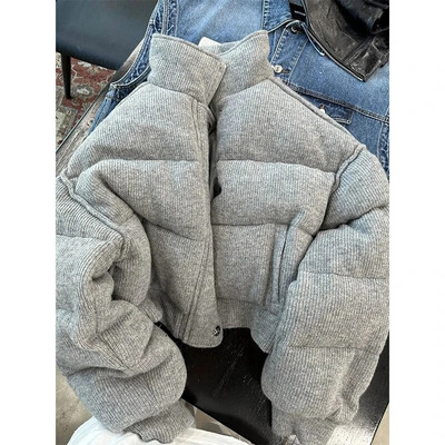 MEXZT S-3Xl Īsas Parkas Sieviešu Lielizmēra Apgriezti Mēteļi Ielu apģērbi Bieza Pufera jaka Ziemas korejiešu kokvilnas polsterēti virsdrēbes