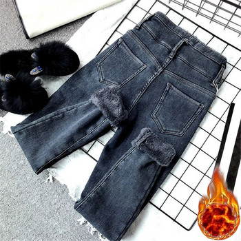 Plus Velvet Thicken Winter Warm Jeans Γυναικεία Ψηλόμεση Slim 90s Vintage Harajuku Denim Παντελόνι Casual Low Rise Kpop Denim Παντελόνι