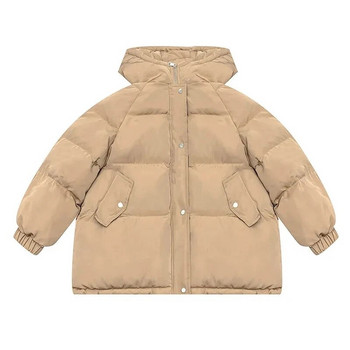 Νέο 2023 Γυναικείο κοντό μπουφάν Χειμερινό παλτό με χοντρή κουκούλα, βαμβακερή επένδυση Γυναικεία κορεάτικα φαρδιά Puffer Parkas Γυναικεία υπερμεγέθη Harajuku C