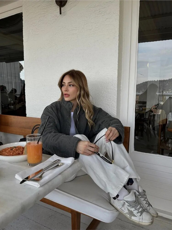 Tugev nööriga puuvillane mantel naistele moodne pikkade varrukatega lukuga taskujope 2023 sügis-talv uus naiste soe ülerõivas